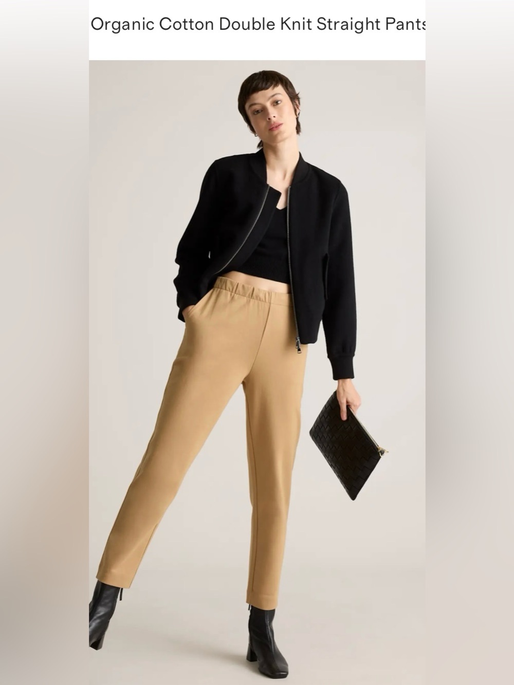 Quince double Organic cotton-Tan Pull-On Pants